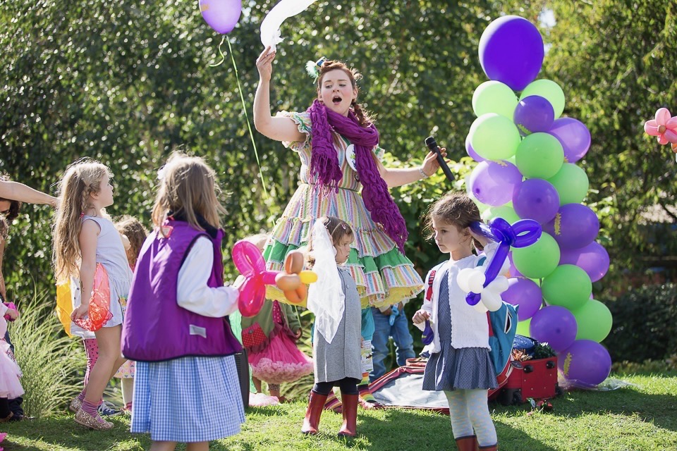 Children's entertainment at a festival or community event